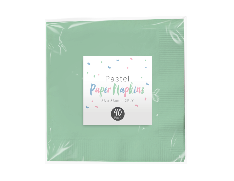 Pastel Disposable Paper Napkins 2 Ply - 40 Pack (With PDQ) Pastel Disposable Paper Napkins 2 Ply - 40 Pack (With PDQ)
