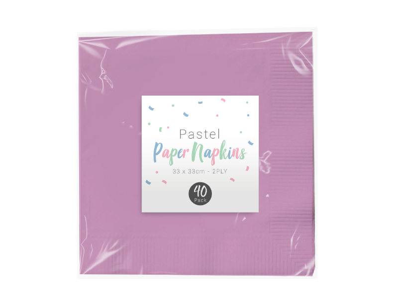 Pastel Disposable Paper Napkins 2 Ply - 40 Pack (With PDQ) Pastel Disposable Paper Napkins 2 Ply - 40 Pack (With PDQ)