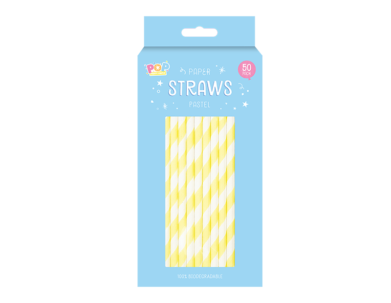 Paper Straws Pastel - 50 Pack Paper Straws Pastel - 50 Pack