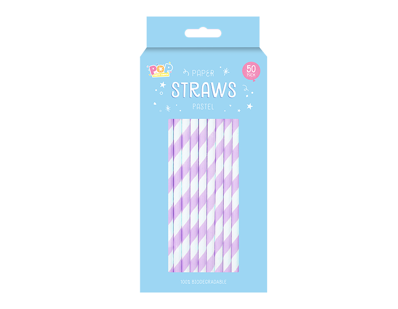 Paper Straws Pastel - 50 Pack Paper Straws Pastel - 50 Pack