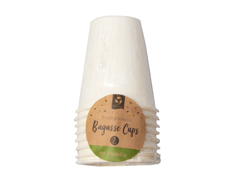 Biodegradable Bagasse Cups - 8 Pack (with PDQ) Biodegradable Bagasse Cups - 8 Pack (with PDQ)