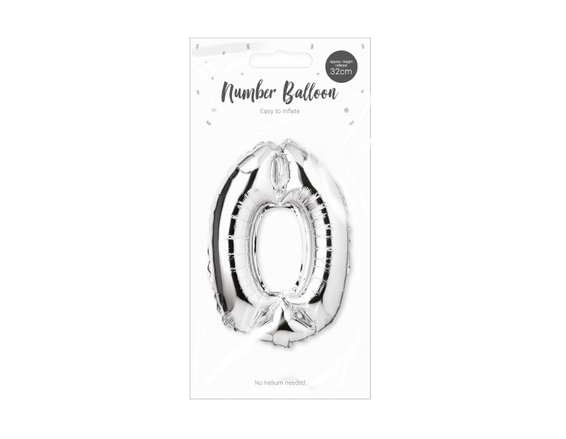 Silver Foil Number Balloon 32cm Silver Foil Number Balloon 32cm