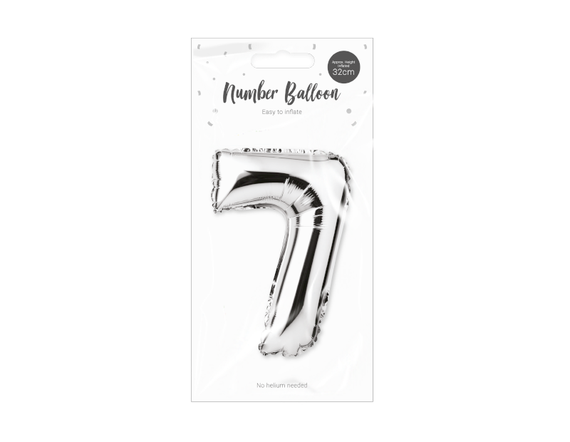 Silver Foil Number Balloon 32cm Silver Foil Number Balloon 32cm
