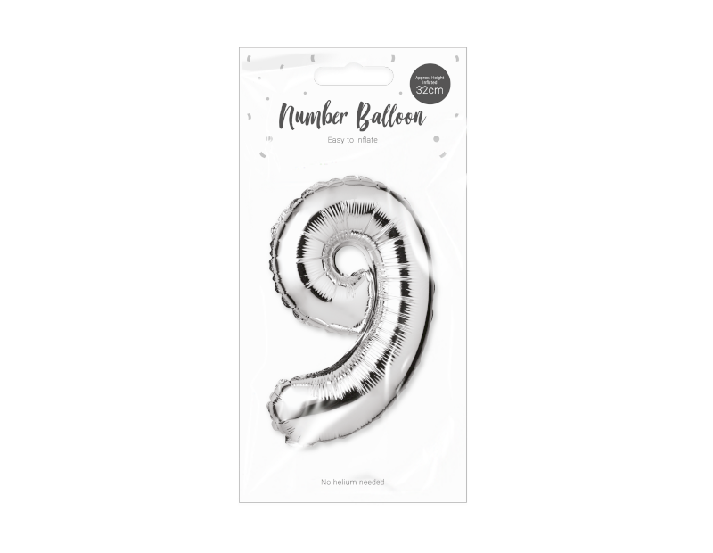 Silver Foil Number Balloon 32cm Silver Foil Number Balloon 32cm