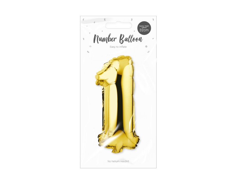 Gold Foil Number Balloon 32cm Gold Foil Number Balloon 32cm