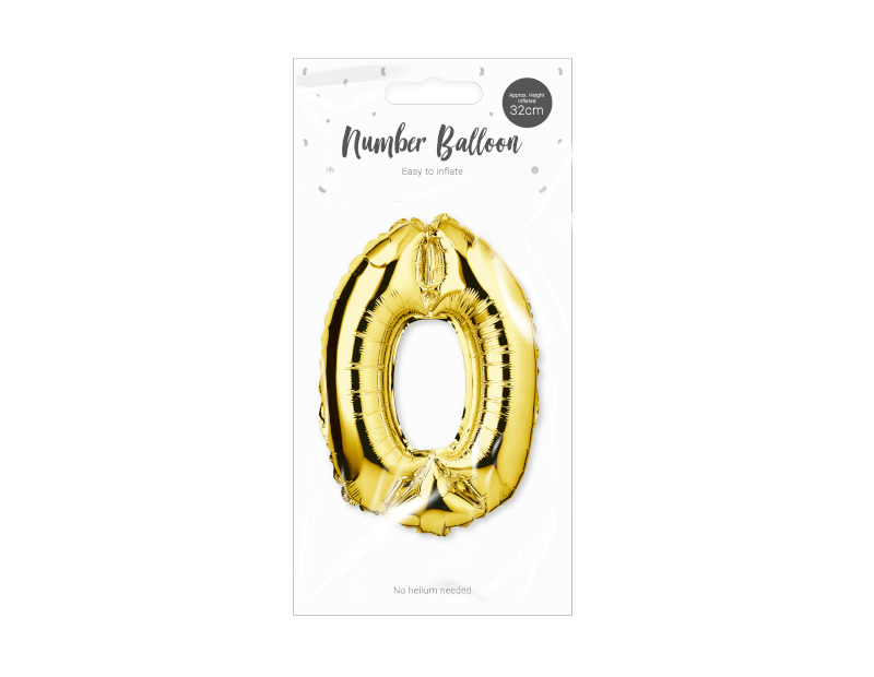 Gold Foil Number Balloon 32cm Gold Foil Number Balloon 32cm