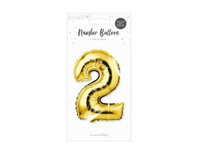 Gold Foil Number Balloon 32cm Gold Foil Number Balloon 32cm
