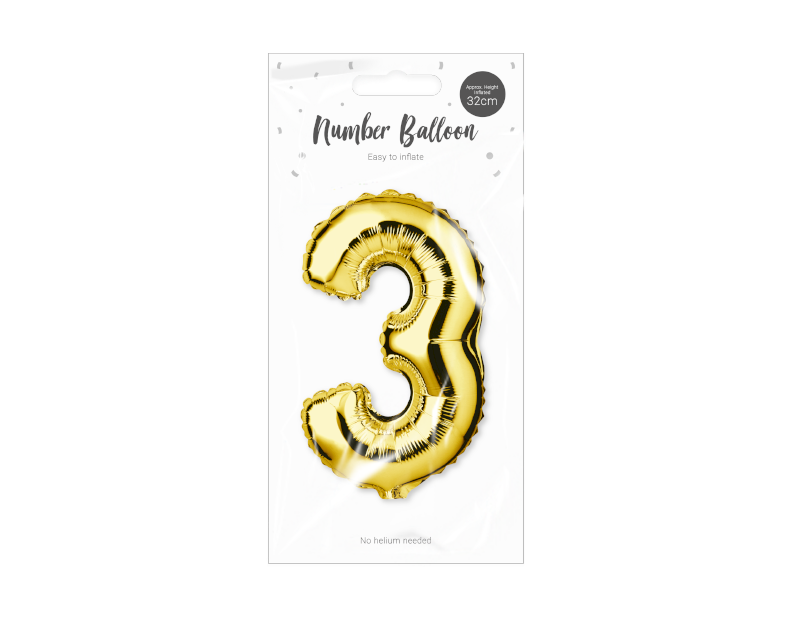Gold Foil Number Balloon 32cm Gold Foil Number Balloon 32cm