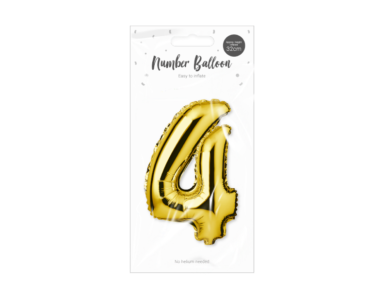 Gold Foil Number Balloon 32cm Gold Foil Number Balloon 32cm