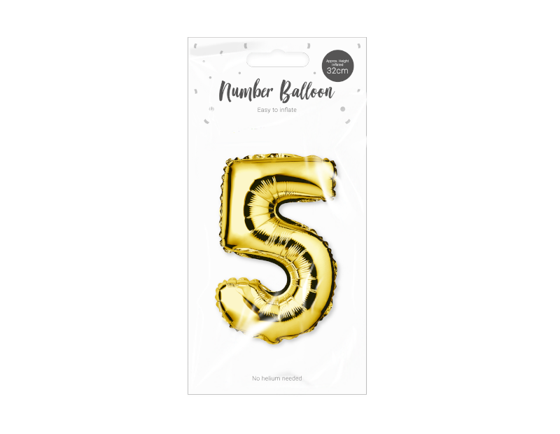 Gold Foil Number Balloon 32cm Gold Foil Number Balloon 32cm