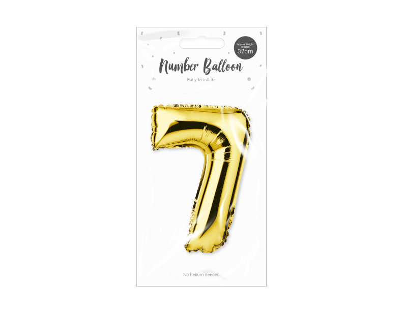 Gold Foil Number Balloon 32cm Gold Foil Number Balloon 32cm