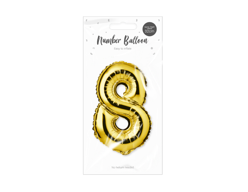 Gold Foil Number Balloon 32cm Gold Foil Number Balloon 32cm