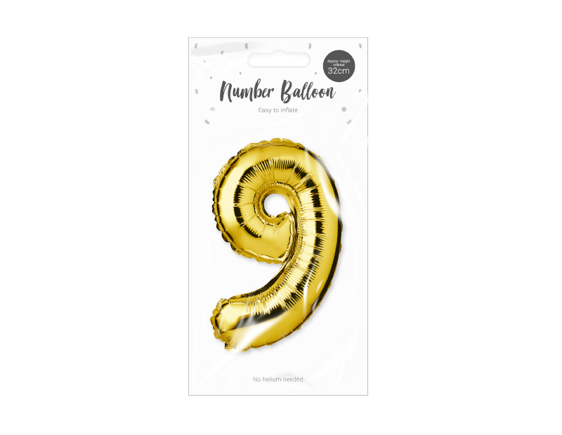Gold Foil Number Balloon 32cm Gold Foil Number Balloon 32cm