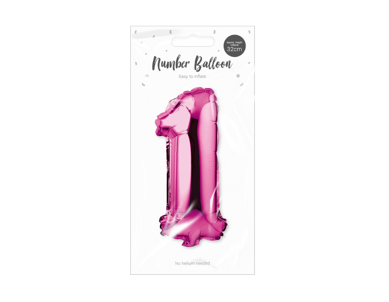 Pink Foil Number Balloon 32cm Pink Foil Number Balloon 32cm