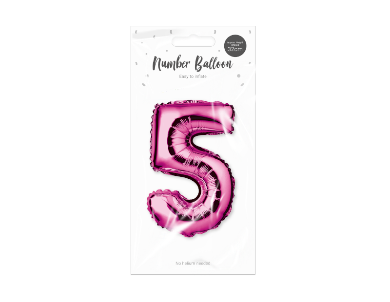 Pink Foil Number Balloon 32cm Pink Foil Number Balloon 32cm