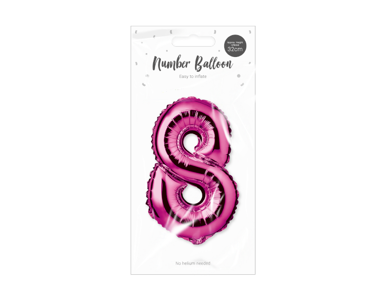 Pink Foil Number Balloon 32cm Pink Foil Number Balloon 32cm