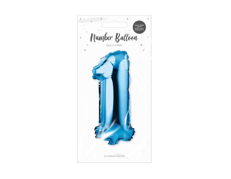 Blue Foil Number Balloon 32cm Blue Foil Number Balloon 32cm