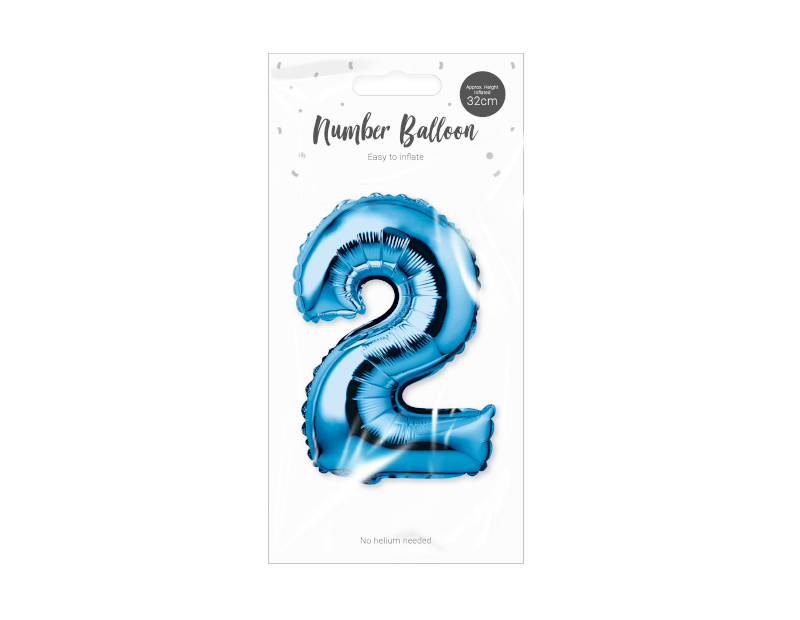 Blue Foil Number Balloon 32cm Blue Foil Number Balloon 32cm