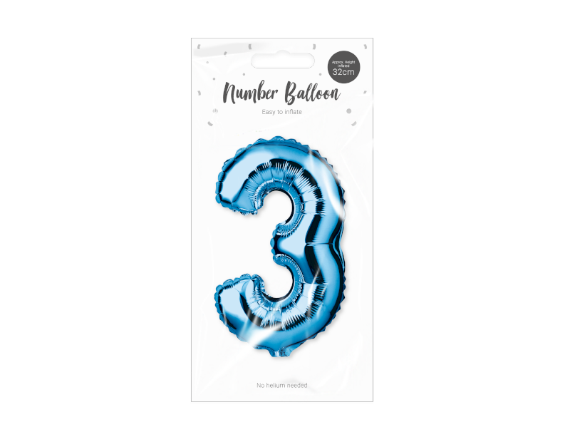 Blue Foil Number Balloon 32cm Blue Foil Number Balloon 32cm
