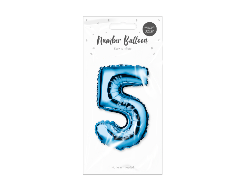 Blue Foil Number Balloon 32cm Blue Foil Number Balloon 32cm