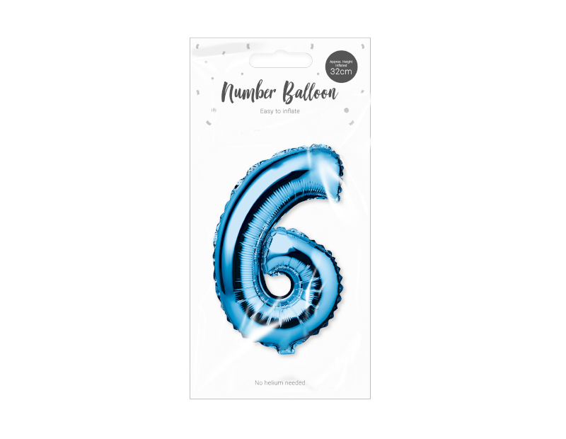 Blue Foil Number Balloon 32cm Blue Foil Number Balloon 32cm