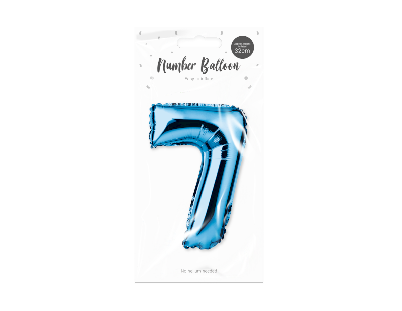 Blue Foil Number Balloon 32cm Blue Foil Number Balloon 32cm