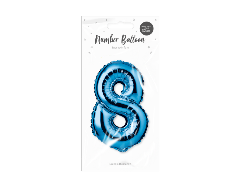 Blue Foil Number Balloon 32cm Blue Foil Number Balloon 32cm