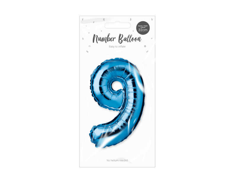 Blue Foil Number Balloon 32cm Blue Foil Number Balloon 32cm