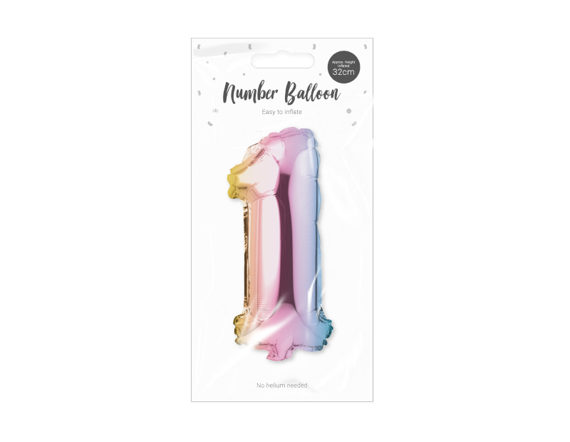 Multicoloured Foil Number Balloon 32cm Multicoloured Foil Number Balloon 32cm