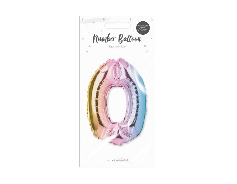 Multicoloured Foil Number Balloon 32cm Multicoloured Foil Number Balloon 32cm