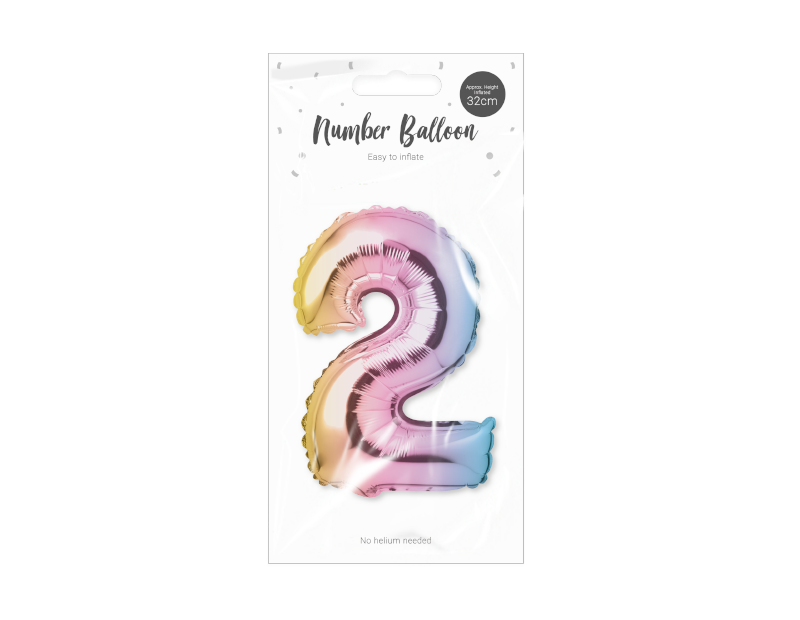 Multicoloured Foil Number Balloon 32cm Multicoloured Foil Number Balloon 32cm