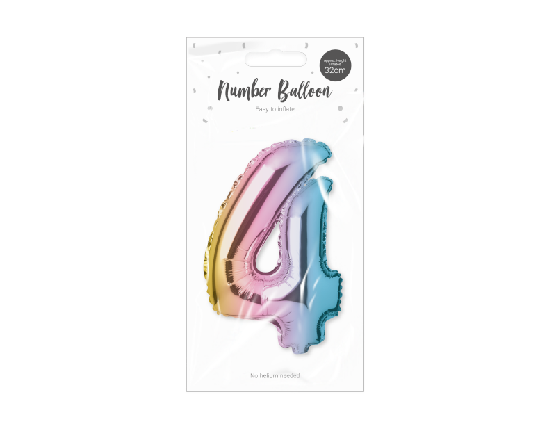 Multicoloured Foil Number Balloon 32cm Multicoloured Foil Number Balloon 32cm