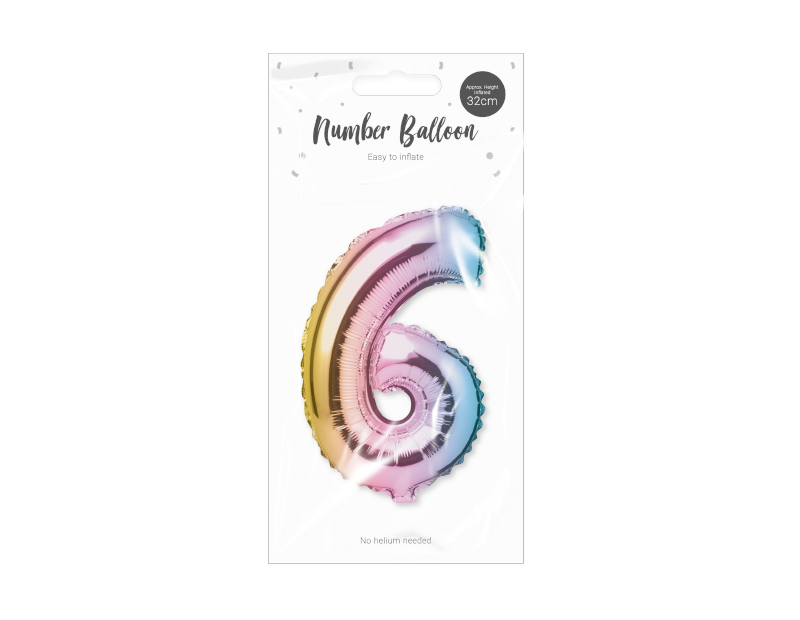 Multicoloured Foil Number Balloon 32cm Multicoloured Foil Number Balloon 32cm