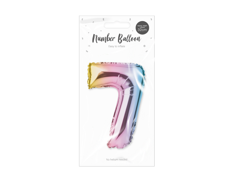 Multicoloured Foil Number Balloon 32cm Multicoloured Foil Number Balloon 32cm