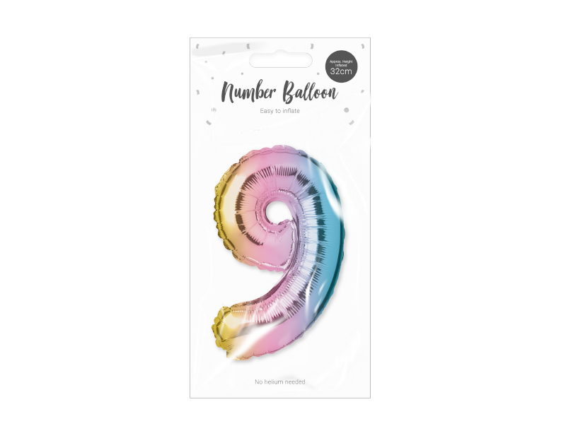 Multicoloured Foil Number Balloon 32cm Multicoloured Foil Number Balloon 32cm