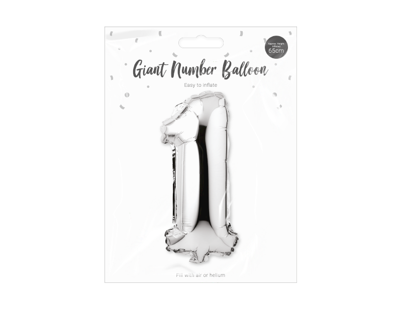 Silver Foil Number Balloon 65cm Silver Foil Number Balloon 65cm