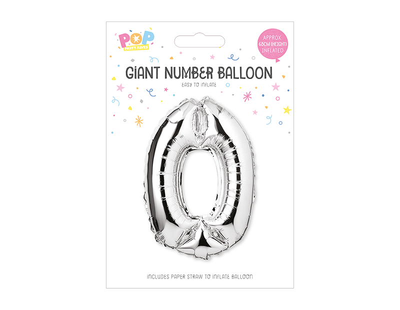 Silver Foil Number Balloon 65cm Silver Foil Number Balloon 65cm