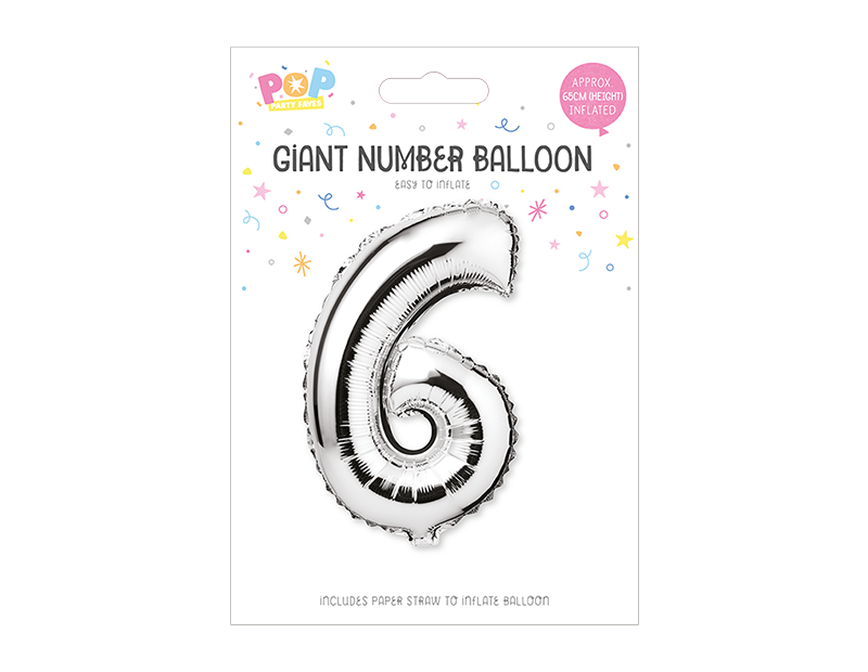 Silver Foil Number Balloon 65cm Silver Foil Number Balloon 65cm