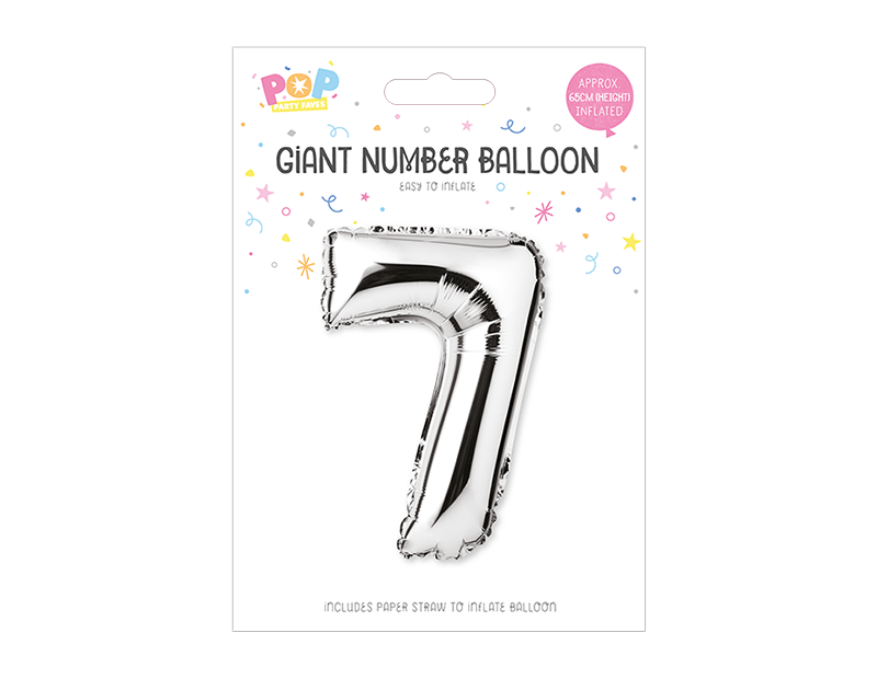 Silver Foil Number Balloon 65cm Silver Foil Number Balloon 65cm