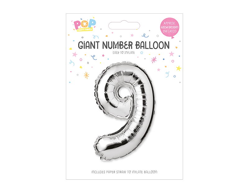 Silver Foil Number Balloon 65cm Silver Foil Number Balloon 65cm