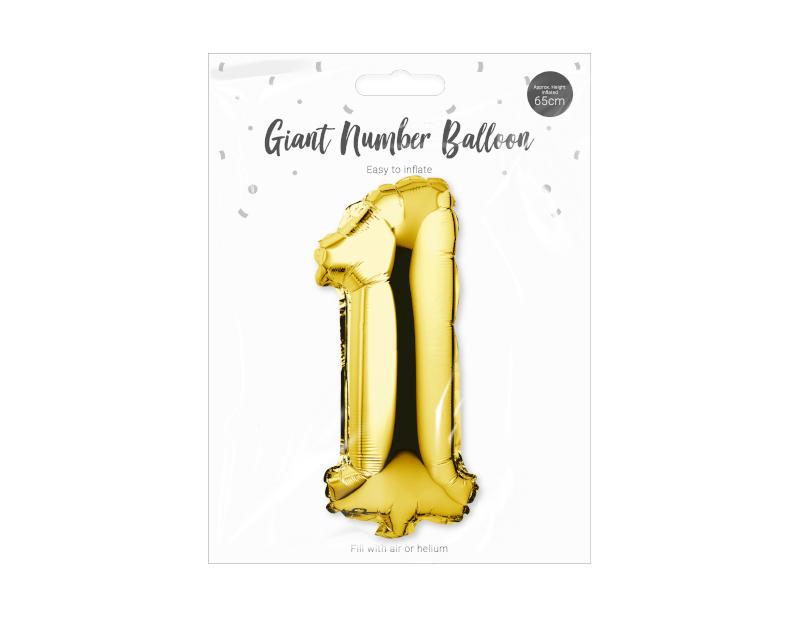 Gold Foil Number Balloon 65cm Gold Foil Number Balloon 65cm