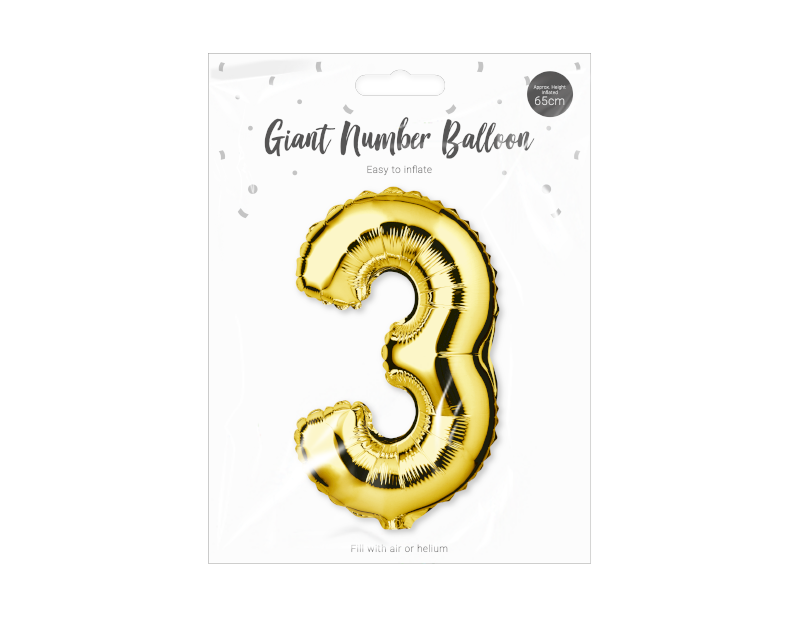 Gold Foil Number Balloon 65cm Gold Foil Number Balloon 65cm