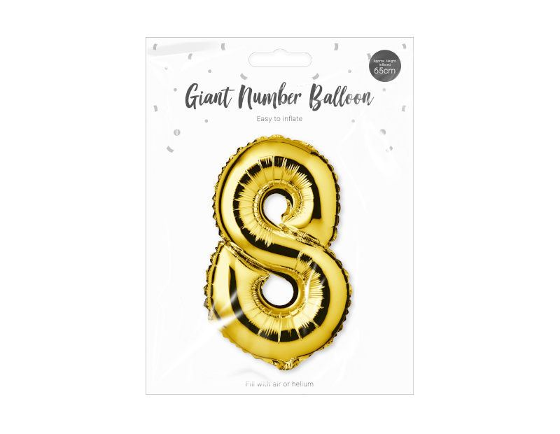 Gold Foil Number Balloon 65cm Gold Foil Number Balloon 65cm