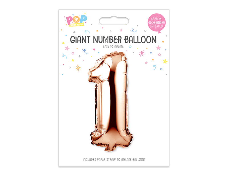 Rose Gold Foil Number Balloon 65cm Rose Gold Foil Number Balloon 65cm