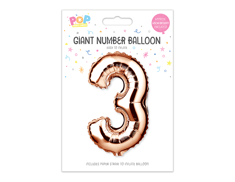 Rose Gold Foil Number Balloon 65cm Rose Gold Foil Number Balloon 65cm