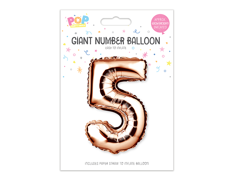 Rose Gold Foil Number Balloon 65cm Rose Gold Foil Number Balloon 65cm