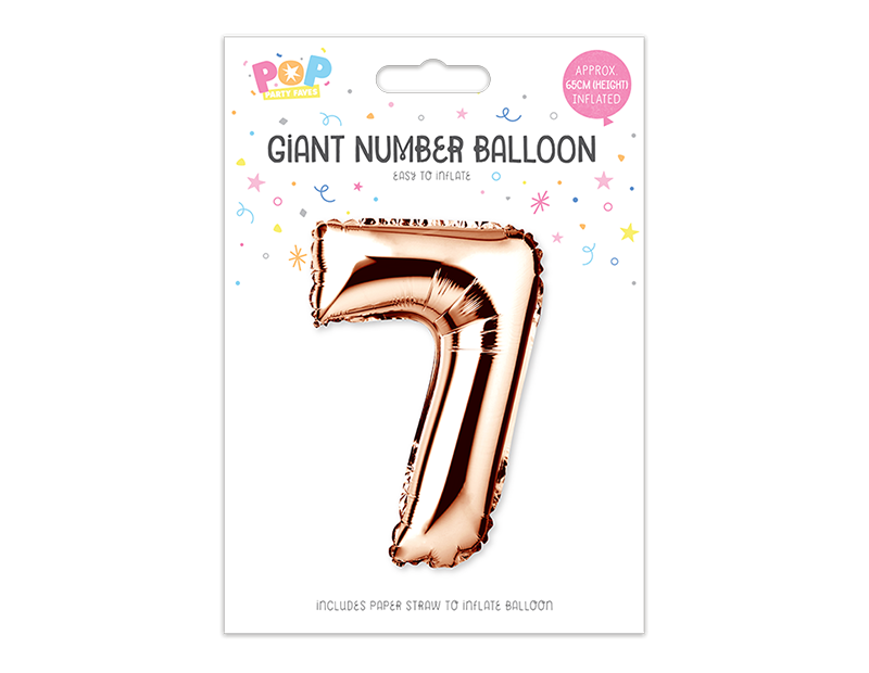 Rose Gold Foil Number Balloon 65cm Rose Gold Foil Number Balloon 65cm
