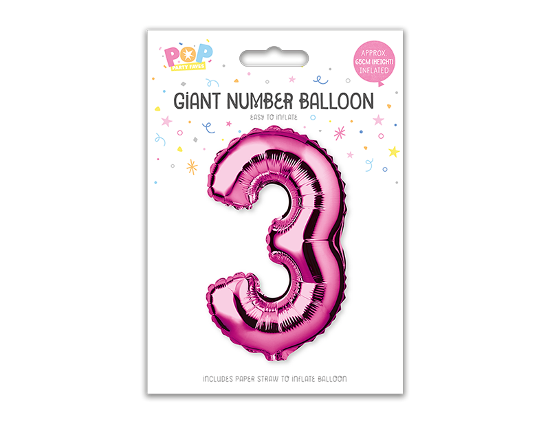 Pink Foil Number Balloon 65cm Pink Foil Number Balloon 65cm
