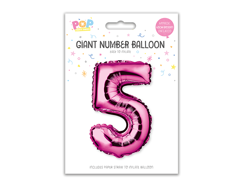 Pink Foil Number Balloon 65cm Pink Foil Number Balloon 65cm