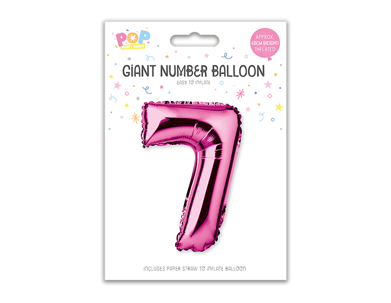 Pink Foil Number Balloon 65cm Pink Foil Number Balloon 65cm